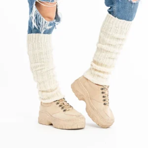 White Alpaca Wool Calf Warmers – Soft Natural Warmth