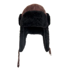Black and brown aviator bomber hat