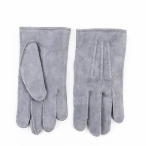 Ash Gray Five-Finger Gloves – Warm Wool Comfort
