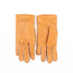Beige Leather Gloves – Genuine Leather with Soft Lining