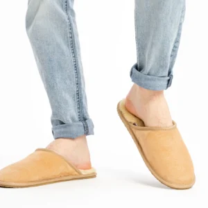 Men’s Insulated Leather Slippers – Classic Winter Comfort