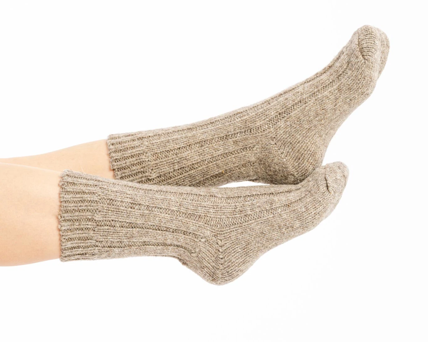 Beige Merino Wool Socks – Everyday Natural Warmth - Image 2