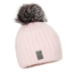Pink Wool Beanie with Pom Pom – Cheerful Winter Warmth