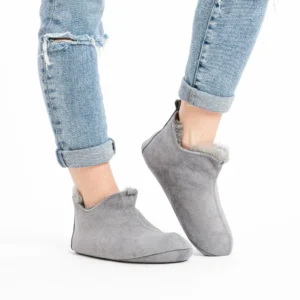 Sheepskin House Slippers – Gray Wool Lining