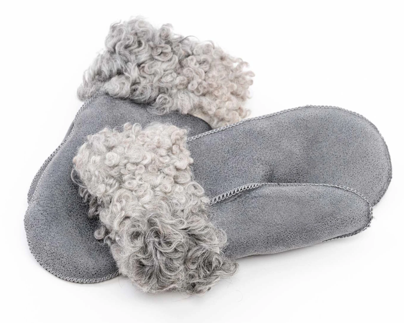 Gray Gotland Sheepskin Mittens – Nordic Winter Warmth - Image 2