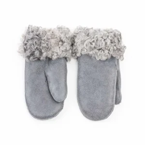 Gray Gotland Sheepskin Mittens – Nordic Winter Warmth