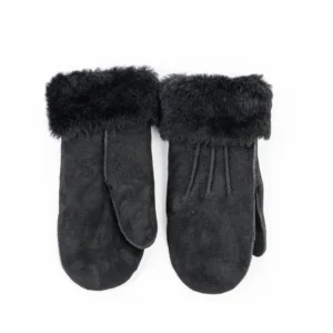 Black Sheepskin Mittens – Warm Winter Essential