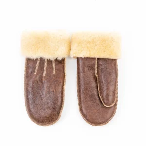 Brown Sheepskin Mittens – Rustic Winter Protection