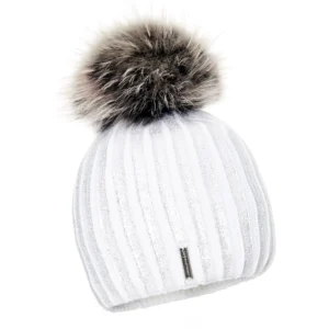 White Wool Beanie with Pom Pom – Cozy Knit Warmth