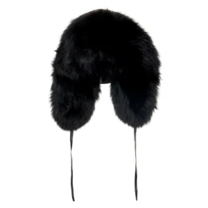 Black Raccoon Skin Hat