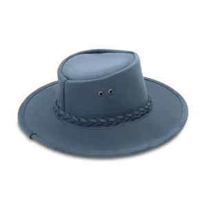 Blue Leather Fedora – Bold Statement