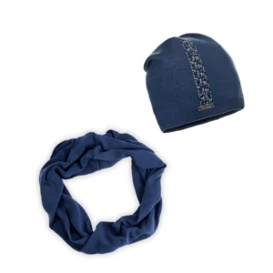 Blue Wool Beanie and Snood Set – Winter Knit Comfort