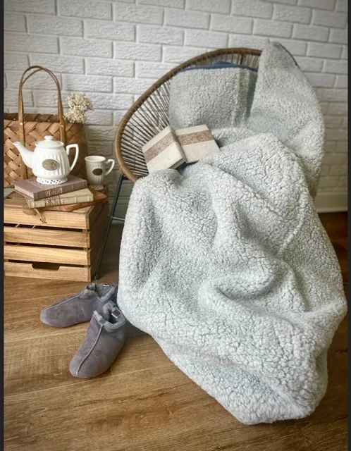 Gray Merino Wool Blanket - Image 2