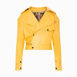 Women's Yellow Biker Jacket - Brenda