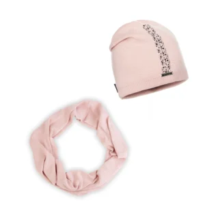 Pink Wool Beanie and Snood Set – Cheerful Winter Warmth