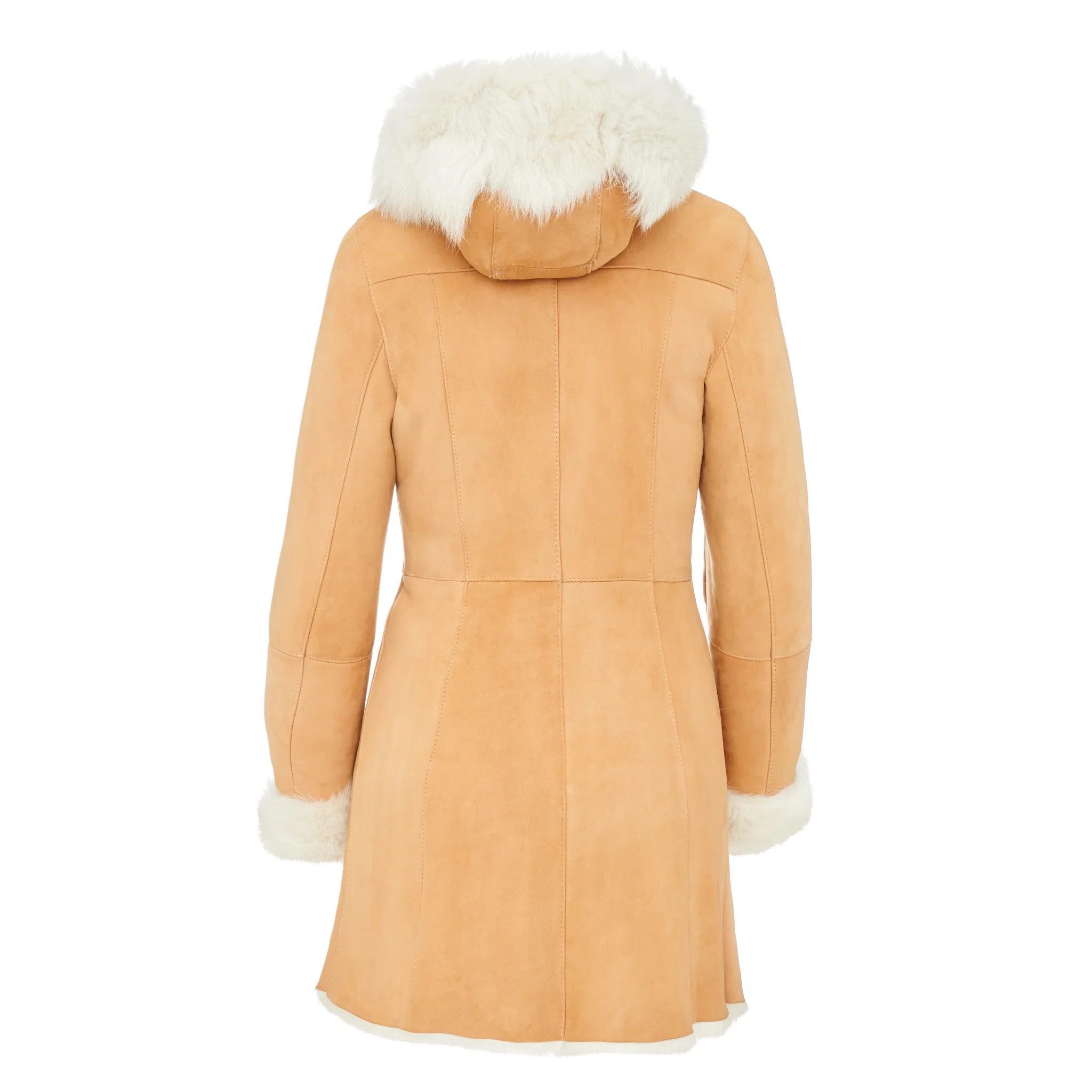 Women's Beige Shearling Coat - Toscana - Image 3