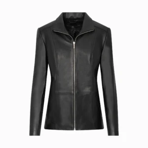Women's Black Leather Jacket - Zuza